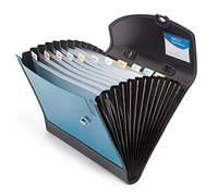 Rapesco 0682 Portadocumenti Classificatore a Soffietto con Manico, A4+ / Protocollo, 13 Scompartimenti, Turchese