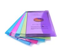 Rapesco 0688 Buste Portadocumenti con Bottone, A4+, Colori Trasparenti Assortiti, Confezione da 5