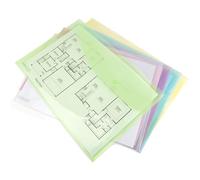 Rapesco 0697 Buste Portadocumenti con Bottone, A3, Colori Trasparenti Assortiti, Confezione da 5