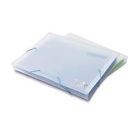 Rapesco 1101 ECO Cartellina Porta Documenti A4+ / Protocollo, 13 Buste, Verde/Blu Trasparente