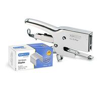 Rapesco 1306 Cucitrice a Pinza per Alti Spessori HD-73 e 2000 Punti, Cromo | Interamente in Metallo, Impugnatura Sagomata con Fermo, Capacità 70 Fogli, Include Punti Tipo 73/12 mm