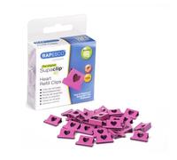 Rapesco 1334 Supaclip 40 Mollette/Clips di Ricarica Cuori, Fucsia, Confezione da 100