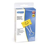 Rapesco 1354 Molle/Clips Fermacarte Divertenti 32 mm, Giallo Vivace, Confezione da 20
