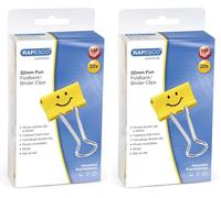 Rapesco 1354 Molle/Clips Fermacarte Divertenti 32 mm, Giallo Vivace, Confezione da 40