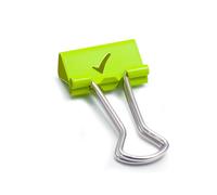 Rapesco 1421 19 mm Tick Foldback Binder Clips, Green, Pack of 80