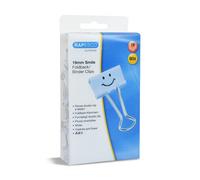 Rapesco 1424 Mollette Fermacarte Sorrisi 19 mm, Azzurro, Confezione da 80