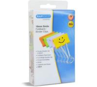 Rapesco 1428 Molle Fermacarte Sorrisi da 19 mm, Colori Assortiti, Confezione da 80