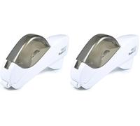 Rapesco 1445 SupaCut Dispenser di Nastro Adesivo con 2 Rotoli di Nastro Adesivo, Bianco (Confezione da 2)