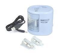 Rapesco 1447 Temperamatite Elettrico Automatico PS12-USB con Ricarica USB o Batterie (non incluse), Celeste