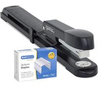 Rapesco 1464 Germ-Savvy Antibatterico, Marlin Spillatrice a Braccio Lungo e Confezioni di 5000 Punti 26/6 mm, Nero