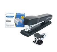 Rapesco 1471 Marlin Spillatrice, Levapunti R4 e 5000 Punti da 26/6mm, Nero | Cucitrice a Striscia Intera, Protezione Antibatterica Germ-Savvy