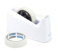 Rapesco 1486 Dispenser per Nastro Adesivo 500 e 2 Rotoli di Nastro, Bianco