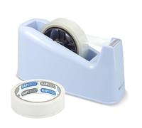 Rapesco 1488 500 Dispenser per Nastro Adesivo con 2 Rotoli di Nastro, Azurro