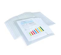 Rapesco 1496 Buste Portadocumenti con Bottone, A4+, Trasparente, Confezione da 20