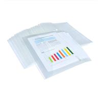 Rapesco 1497 ECO Busta Portadocumenti con Bottone, Materiale Riciclato, A4+, Trasparente, Confezione da 50
