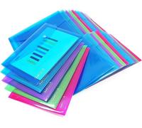 Rapesco 1499 Buste Portadocumenti con Bottone A5 Colori Trasparenti Assortiti Co