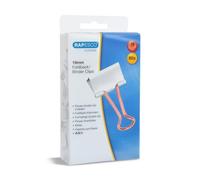 Rapesco 1508 Molle Fermacarte 19 mm, Bianco con Maniglie Oro Rosa, Confezione da 80