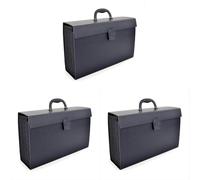 Rapesco 1555 Cartella Portadocumenti Espandibile con 19 Scompartimenti, A4+, Nero (Confezione da 3)