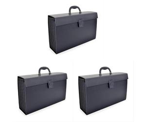 Rapesco 1555 Cartella Portadocumenti Espandibile con 19 Scompartimenti, A4+, Nero (Confezione da 3)