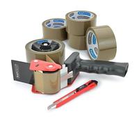 Rapesco 1581 Dispenser per Nastro Adesivo da Imballaggio 960 Germ-Savvy Antibatterico con 5 Rotoli di Nastro Marrone