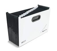 Rapesco Portadocumenti a soffietto 1624 SupaFile Plus, 13 scomparti A4+, Bianco/Nero