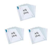 Rapesco 1629 Cartellina Portadocumenti con Tasca ID, Formato A4+, Trasparente, Confezione da 15 cartelline