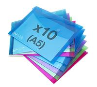 Rapesco 1679 Buste Portadocumenti con Bottone, A5, Colori Trasparenti Assortiti, Confezione da 10