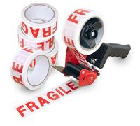 Rapesco Dispenser nastro da imballaggio 1682 Germ-Savvy 960 Antibatterico con 5 rotoli 'Fragile'