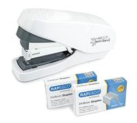 Rapesco 1689 ECO Spillatrice a Cucitura Piatta Flat Clinch Sforzo Ridotto con 2000 Punti Tipo 24/6 mm, Capacità 35 Fogli, Bianco