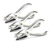 Rapesco 1739 Confezione Business: 3 x Perforatrice di Carta a Foro Singolo Modello 25, Capacità 10 fogli, Argento