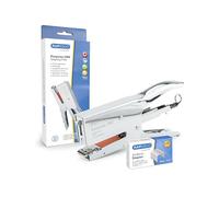 Rapesco 1794 Porpoise ONE Cucitrice a Pinza con Sistema Bypass e 1000 Punti 24/8 mm, Utilizza Punti da 24/8 mm per 2 a 45 Fogli con una Unica Dimensione di Punti, Argento