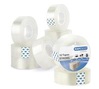 Rapesco 1807 Nastro Adesivo Trasparente, Rotoli da 19 mm x 33 m, Ricariche di Nastro, Confezione da 10
