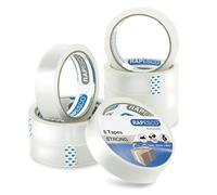 Rapesco 1808 Nastro Adesivo Trasparente, Rotoli da 25 mm x 66 m, Ricariche di Nastro, Confezione da 8