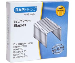 RAPESCO 923 Punti Metallici Galvanizzati Resistente, 12mm, Confezione da 1000