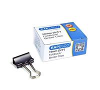 Rapesco FBC190B1 Molle Fermacarte 19 mm, Nero, Confezione da 10