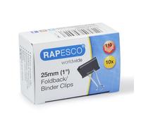 Rapesco FBC250B1 Molle Fermacarte 25 mm, Nero, Confezione da 10