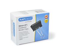Rapesco FBC500B1 Molle Fermacarte 50 mm, Nero, Confezione da 10