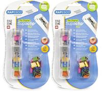 RAPESCO RC4025MC Supaclip 40 Dispenser di Mollette Trasparente e 25 Mollette di Ricarica in Colori Assortiti (Confezione da 2)