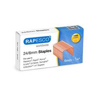Rapesco S24600Z3 Punti Galvanizzati Placatti in Rame 24/6mm (No.16), Confezione da 1000