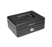 Rapesco Cassetta portavalori SB0008B1 metallo serratura 3 chiavi vassoio rimovibile 20 cm nero