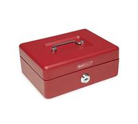 Rapesco SB0008R1 Cassetta Portavalori in Metallo con Serratura, 3 Chiavi e Vassoio Rimovibile, Misura 20 cm, Rosso