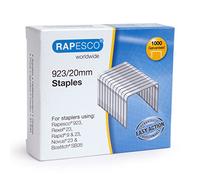 Rapesco - Set di 3 scatole da 1000 punti metallici galvanizzati 923/20 mm, tipo 23
