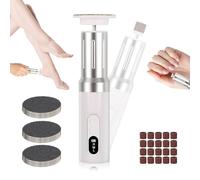 Rapeuse Piedi Elettrici, 2 In 1 Rape Levigatrice Piede Con 6 Velocità Display Lcd, Ricaricabile Levigatrice Per Piedicure Senza Fili Per Corno Pelle Morta (Bianco Argento)