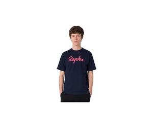 Rapha cotton t shirt large logo blue pink