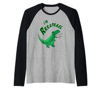 Raphael I'm Rrraphael Cute T-Rex Dino Roar Nome per Bambini Maglia con Maniche Raglan