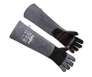 RAPICCA Dierlijke Handling Handschoenen Bijtbestendig Kevlar Versterkte Lederen Padding Hond, Kat Kras, Vogel Handling Falcon Handschoenen Grijpen, Reptiel Eekhoorn Snake Bite 22in/56cm