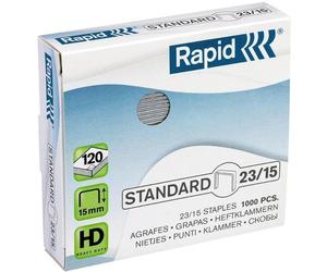 Rapid 23/15 - Punti metallici per cucitrice, zincati, confezione da 1000 pezzi