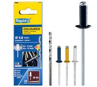 Rapid Rivetti Automotive 5000404 Ø4,8x16 mm Alluminio Colorati Scatola 32 con punta per trapano