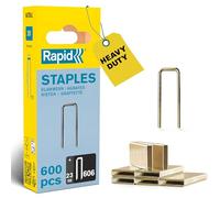 Rapid Confezione da 600 Graffe N.606/23 per Fissaggio di Materiali Rigidi, Listelli, Pannelli, Cornici, Cassetti, con Corona Stretta e con Rivestimento in Resina, Lunghezza Gamba 23 mm