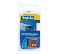 Rapid 40109552 No. 970 Graffe a Filo Piatto 12 mm, Acciaio